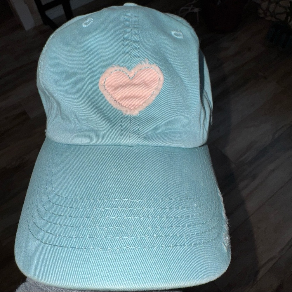 Life is Good sunwashed pink heart hat 🧢